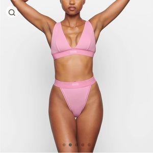 SKIMS COTTON RIB SET in BUBBLEGUM XS